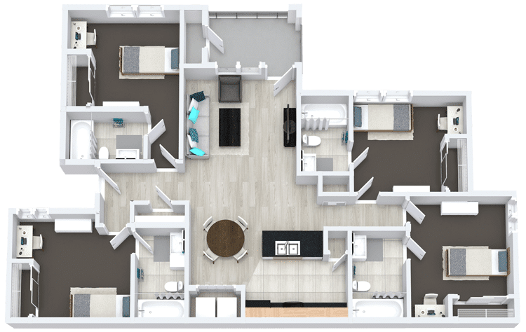 Student Apartments in Denton floor plan